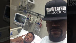 Paul George -- Injured NBA Star Gets Hospital Visit from Floyd Mayweather