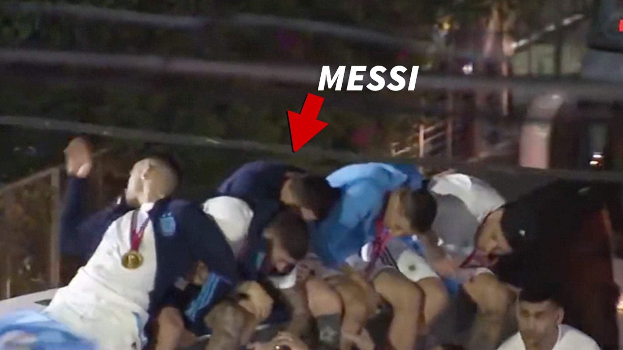 Lionel Messi Nearly Knocked Off Argentina Bus In Scary Moment At World Cup  Parade