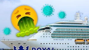 A puking emoji is seen next to the logo for Royal Caribbean, as well as the Serenade Of The Seas.