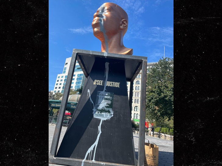 George Floyd Statue in Union Square Vandalized Day After it's Unveiled