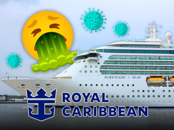 A puking emoji is seen next to the logo for Royal Caribbean, as well as the Serenade Of The Seas.