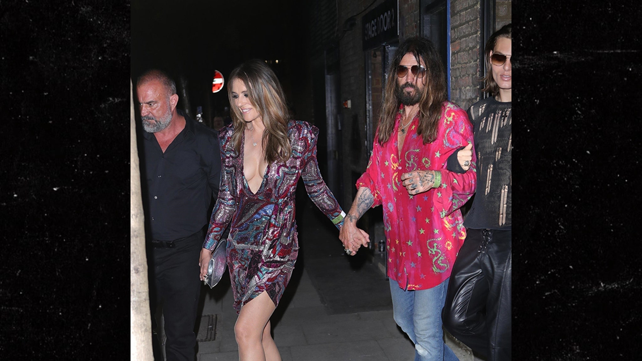 Elizabeth Hurley and Billy Ray Cyrus Attend Miley Cyrus’ Film in London