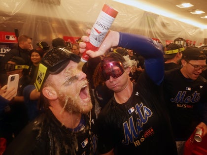 NY Mets Celebrate After Beating The Phillies photos 7