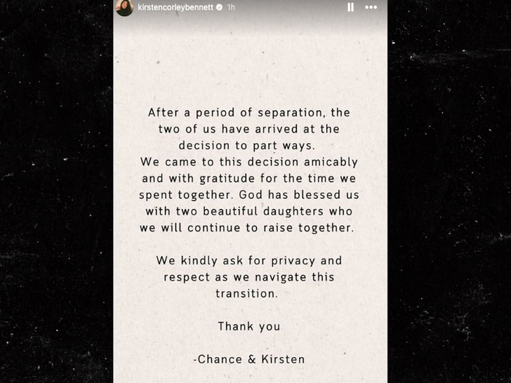 Chance The Rapper left Kristen Corley divorce post