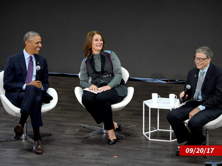 President Barack Obama, Melinda Gates and Bill Gates speak at Goalkeepers 2017