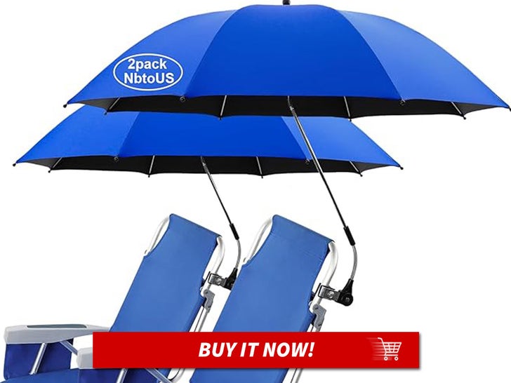 beach umbrella with universal clamp