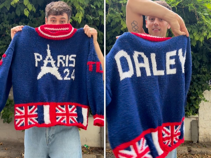 Tom Daley Finishes Knitting Paris Olympics Sweater, Models It For Followers