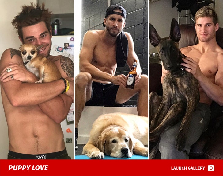 Shirtless Stars With Dogs