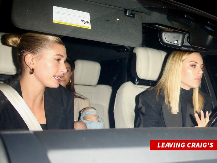 0112 Hailey Bieber Madison Beer and Maeve Riley exit Craig backgrid 2