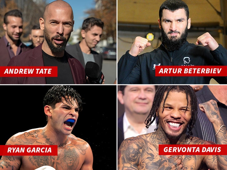 andrew tate, artur beterbiev, ryan garcia, tank davis