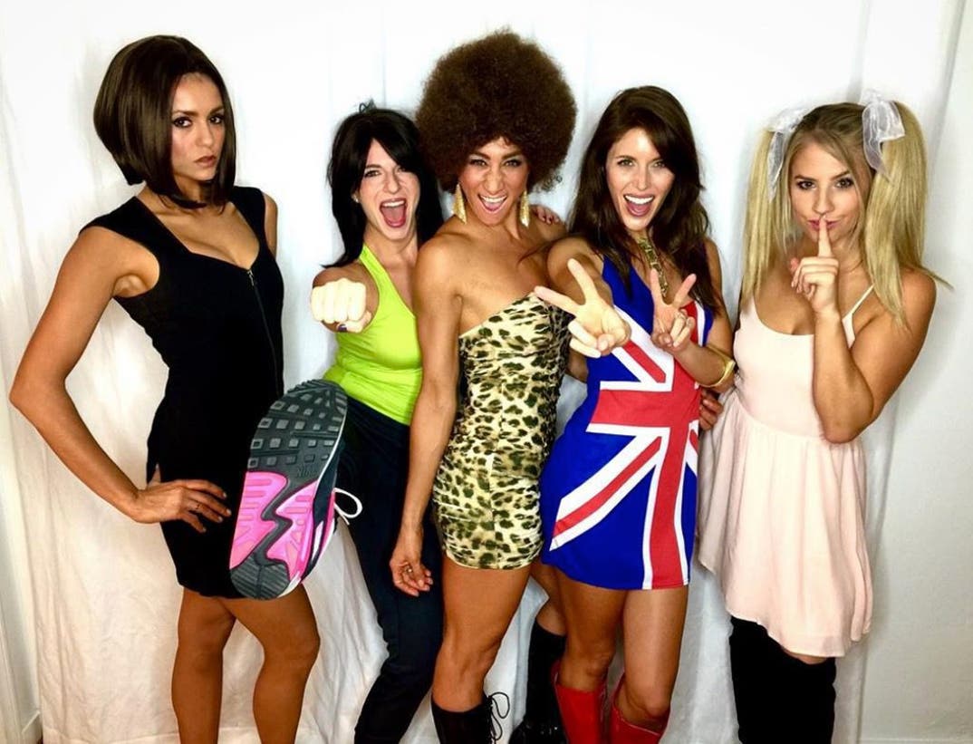 Nina Dobrev, Kayla Ewell, and friends as Spice Girls