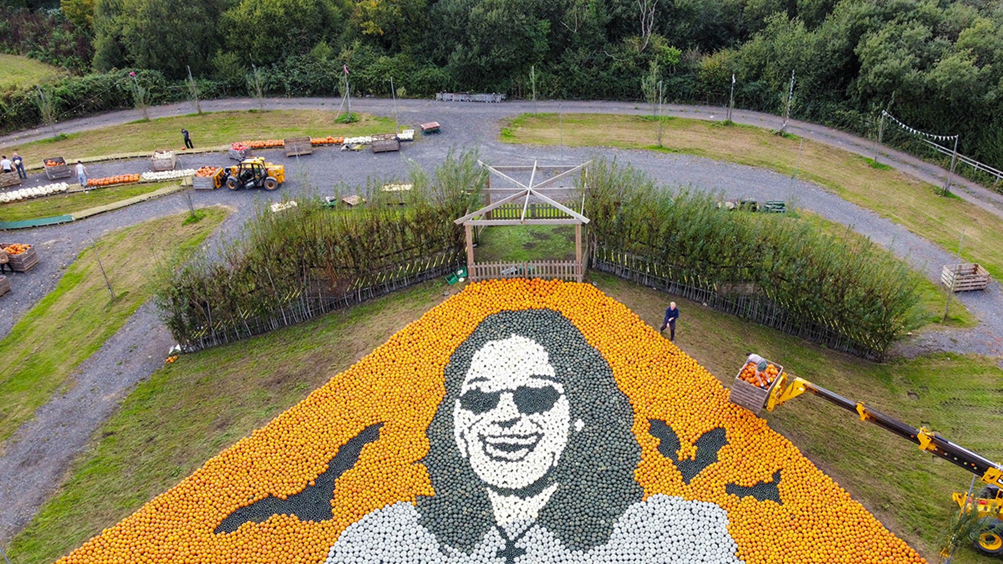 Ozzy Osbourne’s Family Visits Pumpkin Patch With Mural Tribute to Late Rocker