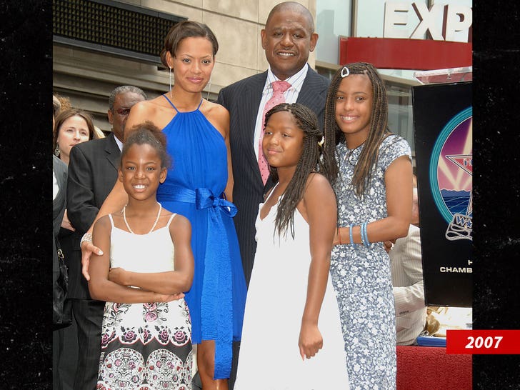 Forest Whitaker, daughters Sonnet Whitaker and True Whitaker Keisha Whitaker