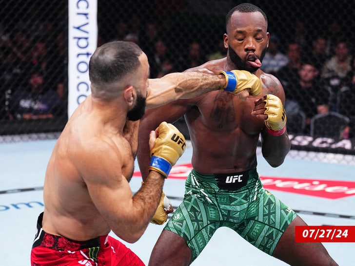 Belal Muhammad punches Leon Edwards