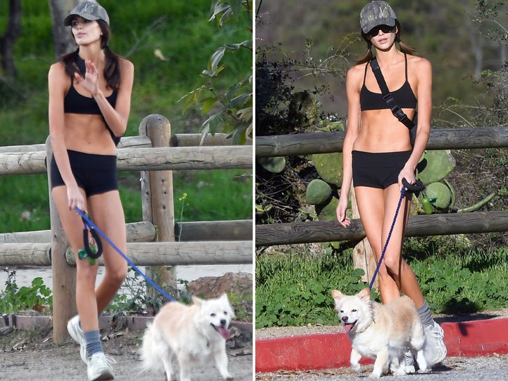 Kaia Gerber Shows Off Toned Abs While On A Walk