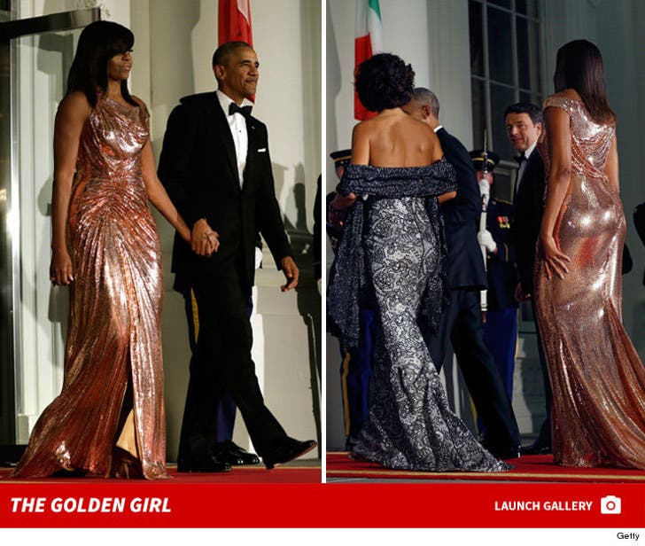 Michelle Obama -- Out with a Bang ... $12k Versace Gown!