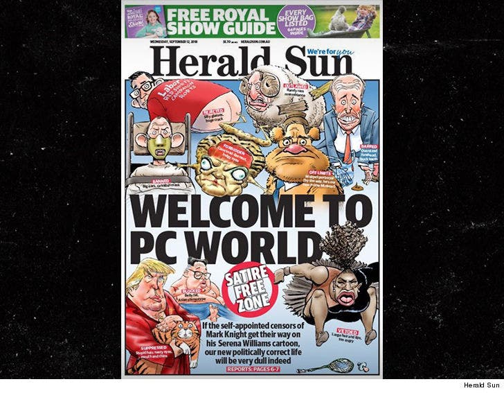 Racist Serena Cartoon, Newspaper Doubles Down and Attacks 'PC' Critics