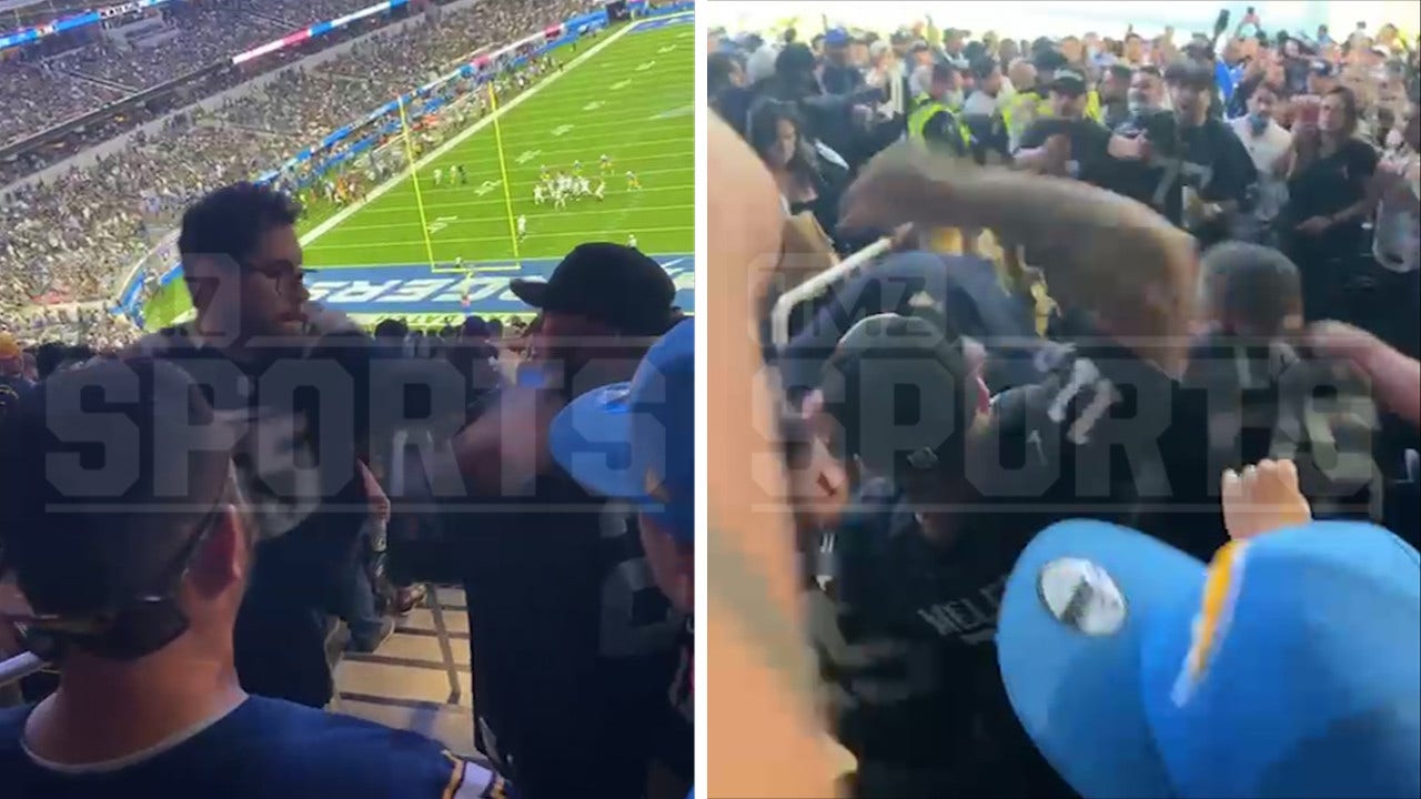 WATCH: Raiders and Chargers fans throw punches in fight during