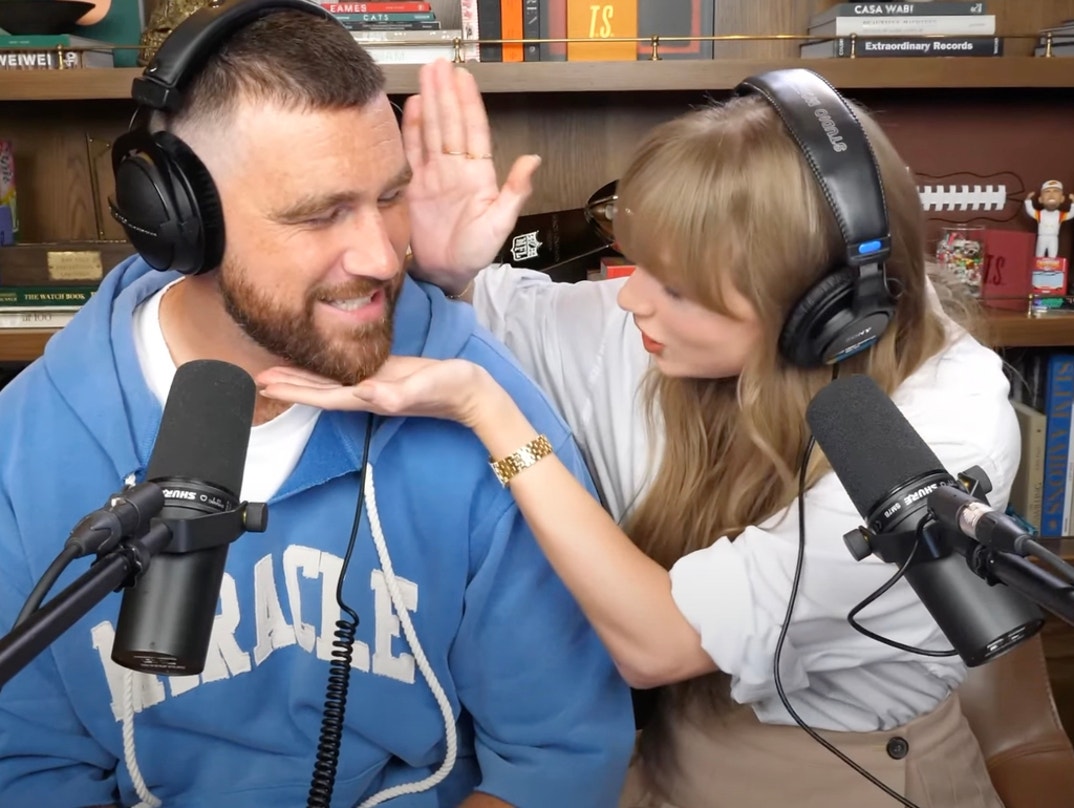 Taylor Swift Travis Kelce Handsy New Heights Podcast 6