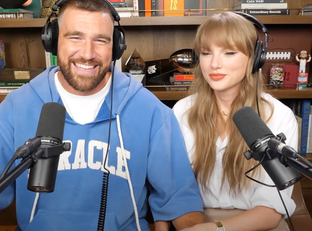 Taylor Swift Travis Kelce Handsy New Heights Podcast 3
