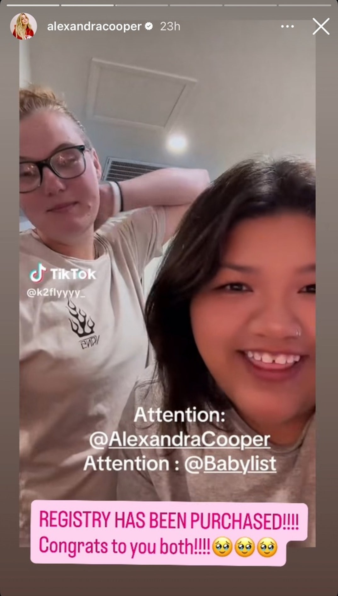 Alex Cooper Fulfills Baby Registries 1
