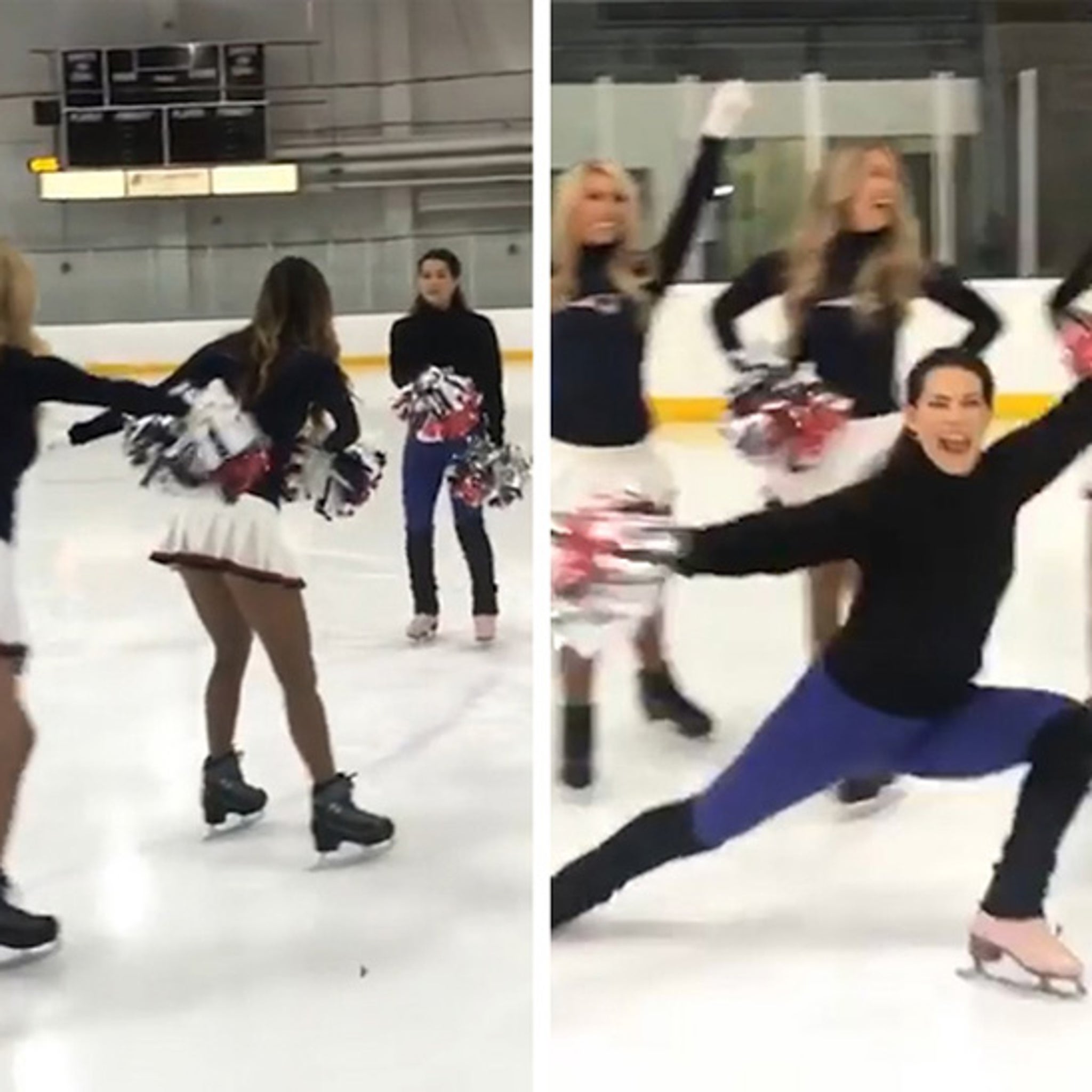 Nancy Kerrigan Joins Patriots Cheerleading Squad ... On Ice!!