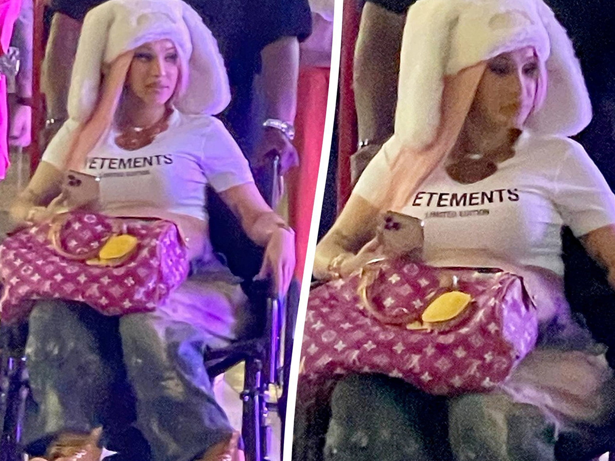 Cardi B Pushed Around in Wheelchair at Amusement Park