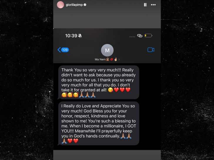 glorilla mom text insta