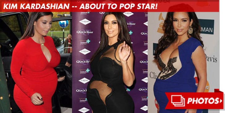 Kim Kardashian -- About to Pop Star