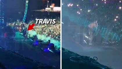 Travis Scott took a nasty fall Saturday night during his performance at the Rolling Loud concert ... a fall that messed up his knee something bad.