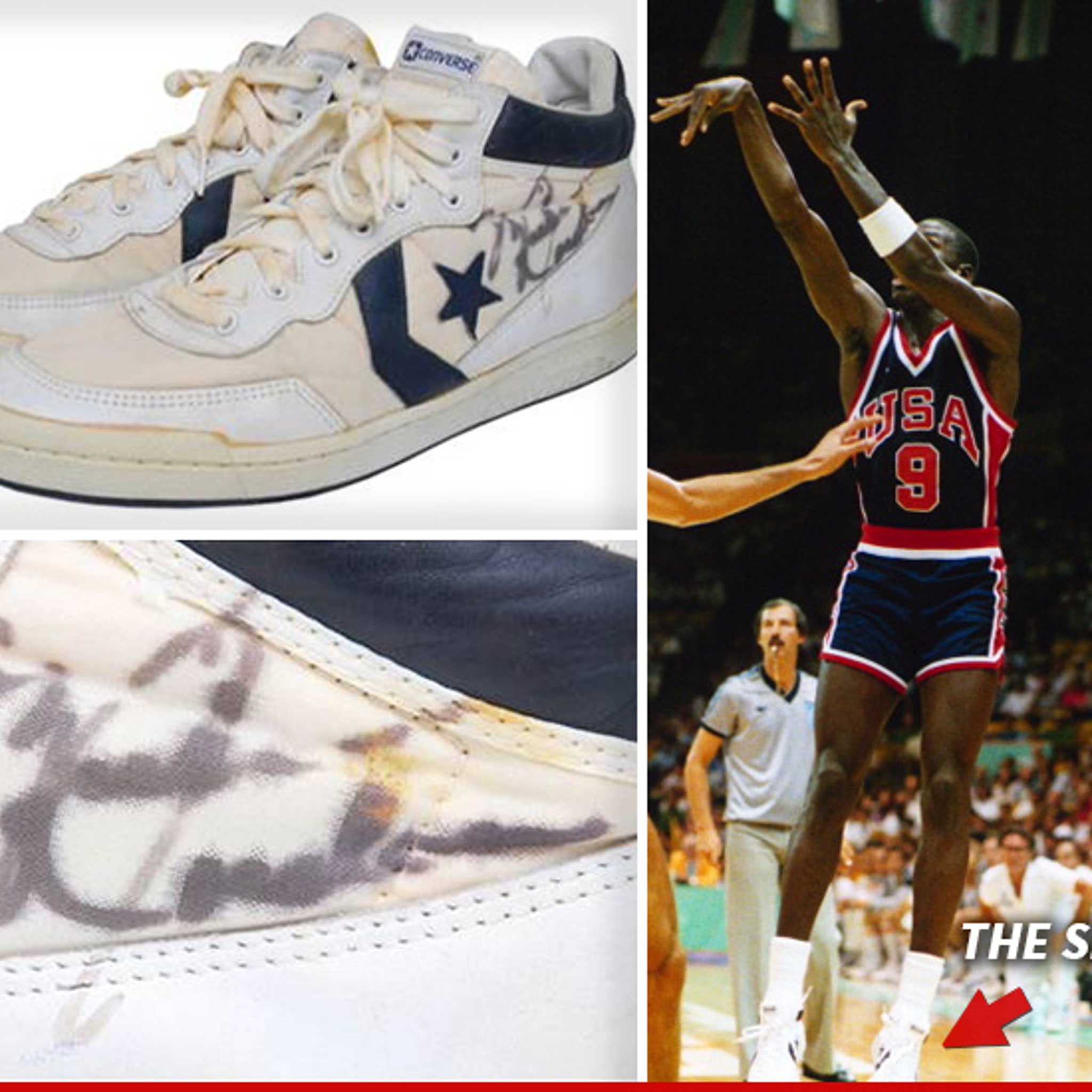 Converse sneakers Michael Jordan wore in the 1984 Olympics just