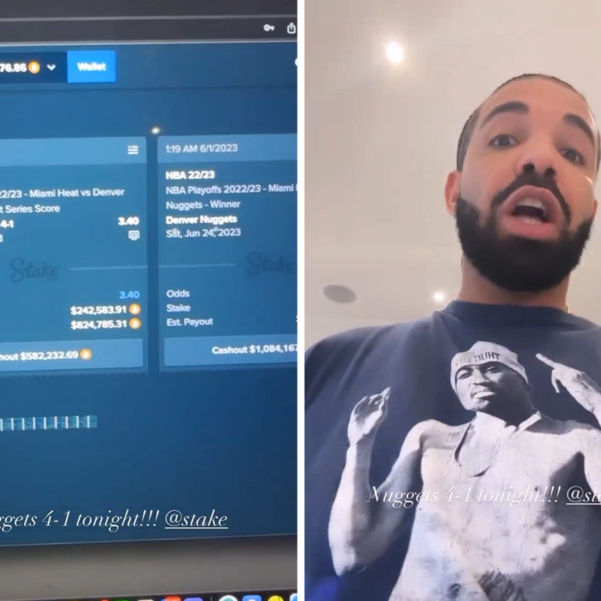 Drake Has Wagered Over $1 Billion On Stake.com - Total Wins + Losses