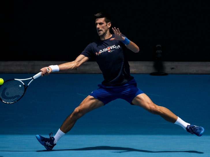 Novak Djokovic Hits Australian Practice Courts