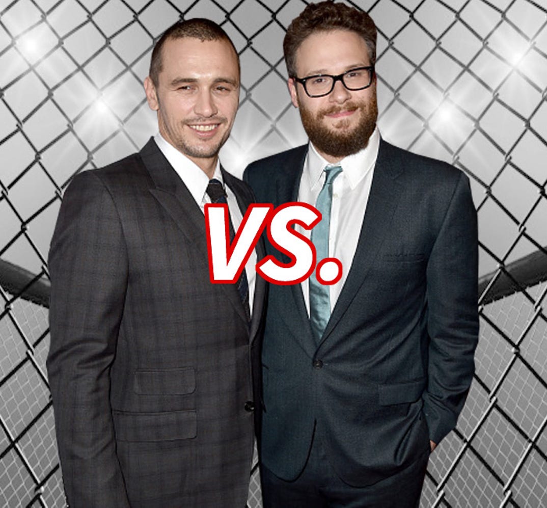 It's a battle to the death... James Franco (36) vs. Seth Rogen (32) for world domination!
