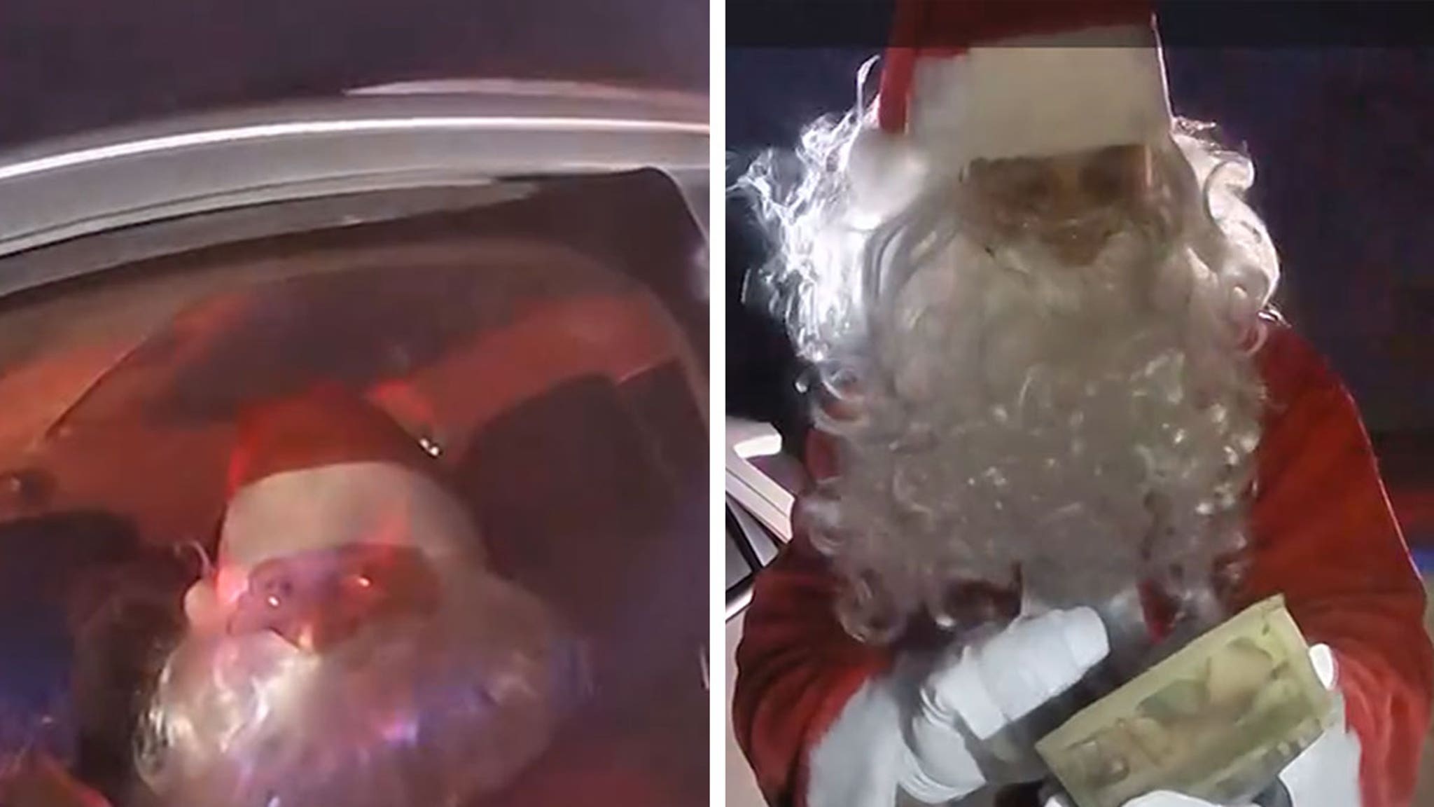 In hilarische video wordt de kerstman aangehouden door de politie wegens te hard rijden in Ohio