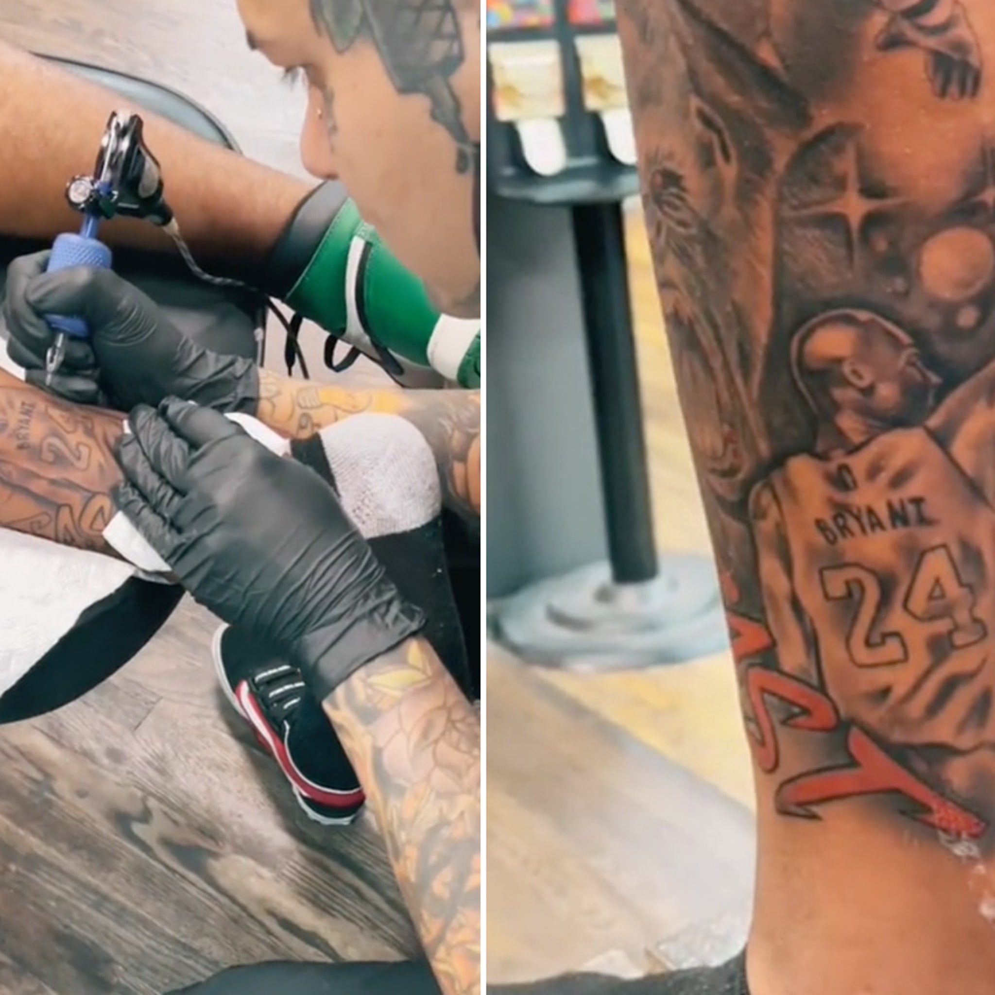 Kobe Bryant Tattoos on Instagram Artist alepigatattoo      kobebryanttattoo kobebryant lakers tribute kobe nba mambacita  mambamentality tattoo inked tattooartist tattoooftheday mambaforever  realistictattoo portraittattoo 