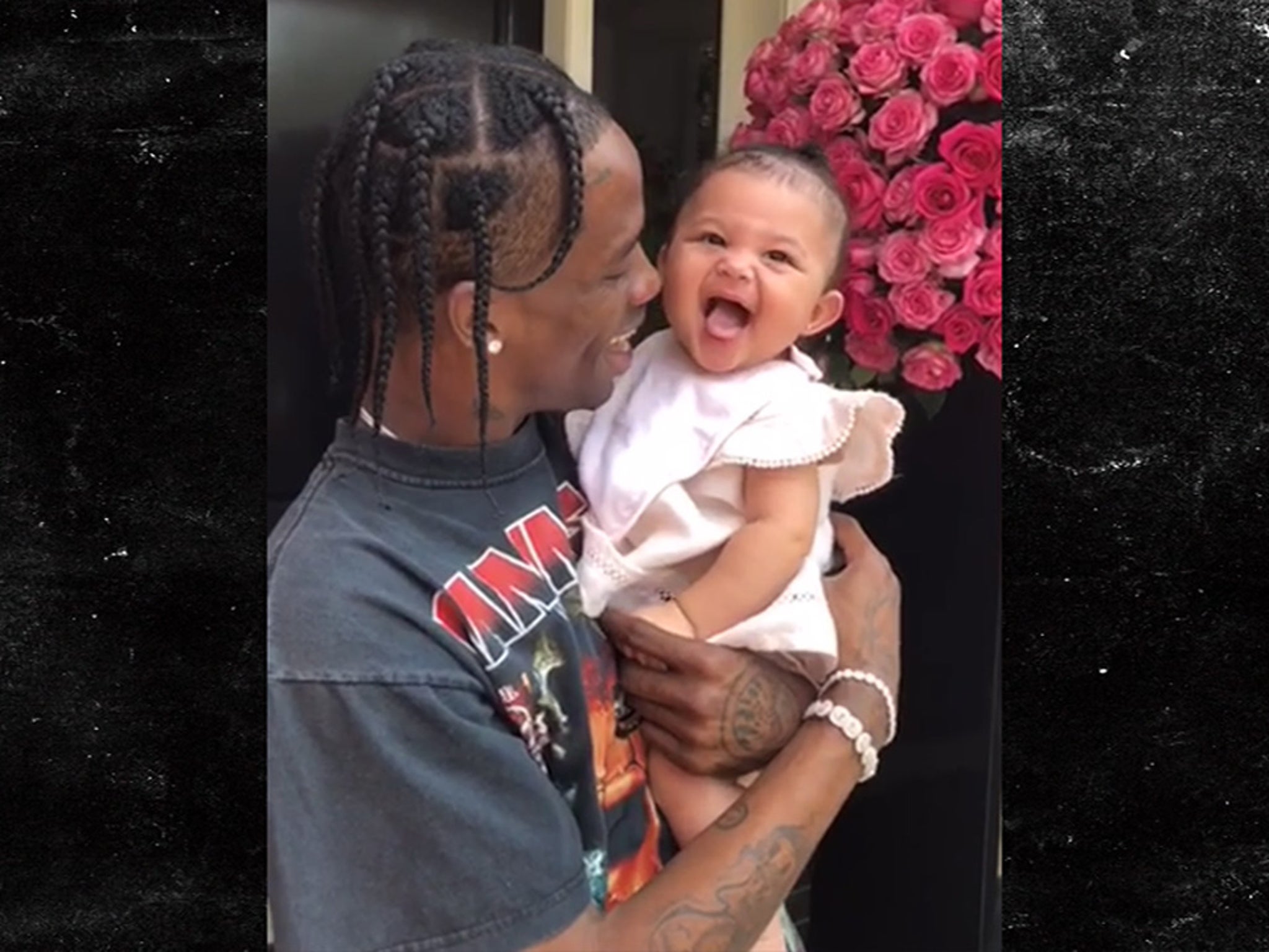 Travis Scott Plays Basketball With Daughter Stormi: Video