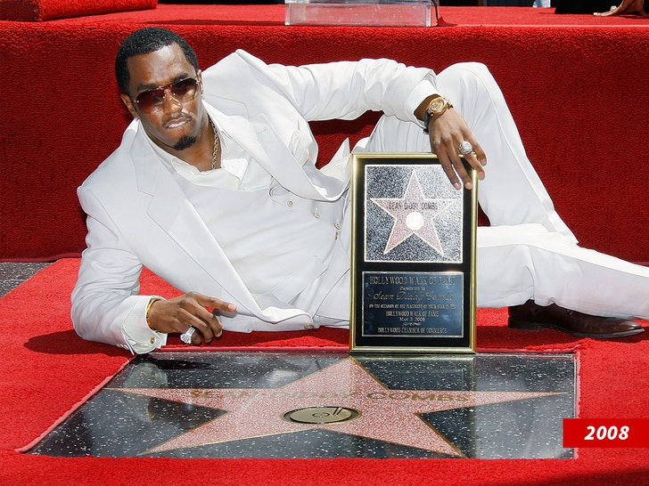 Diddy at the Hollywood star ceremony