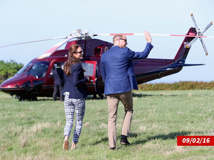 Príncipe Guillermo y Kate Middleton en helicóptero