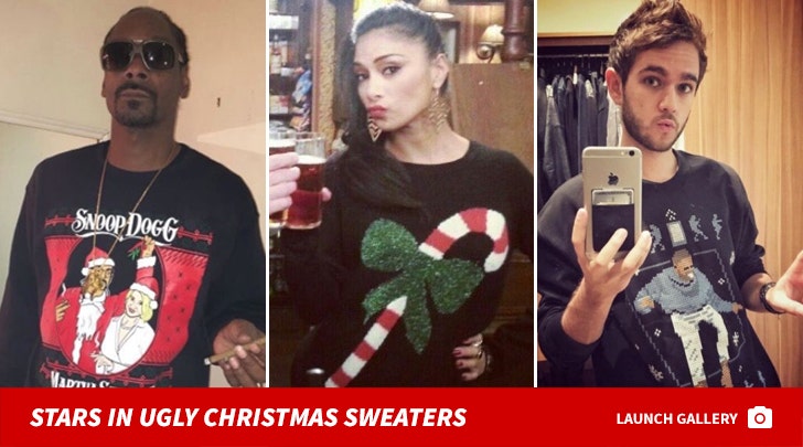 Stars in Ugly Christmas Sweaters