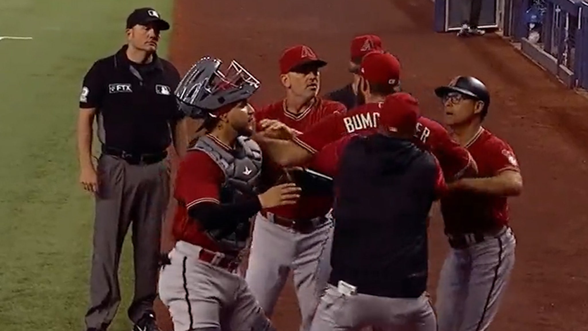 Madison Bumgarner Irate With Ump After Ejection, Physically Restrained By Teammates - TMZ