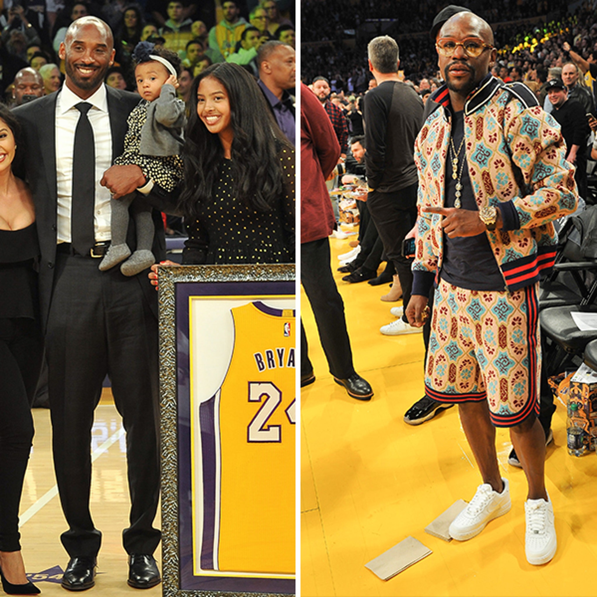 Kobe Bryant Jersey Night Marred By Mayweather's Terrible Outfit