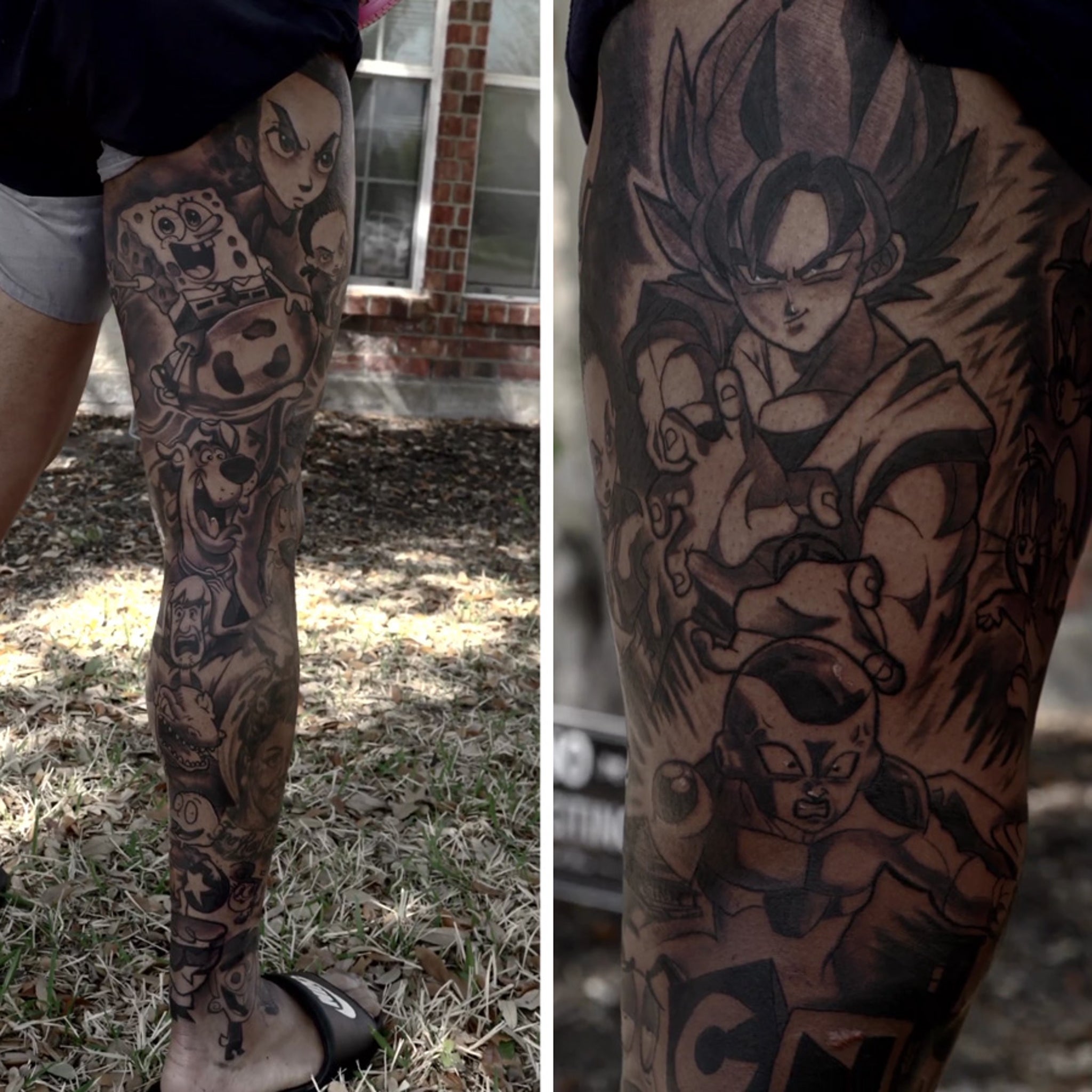 Tony pollard leg tattoo