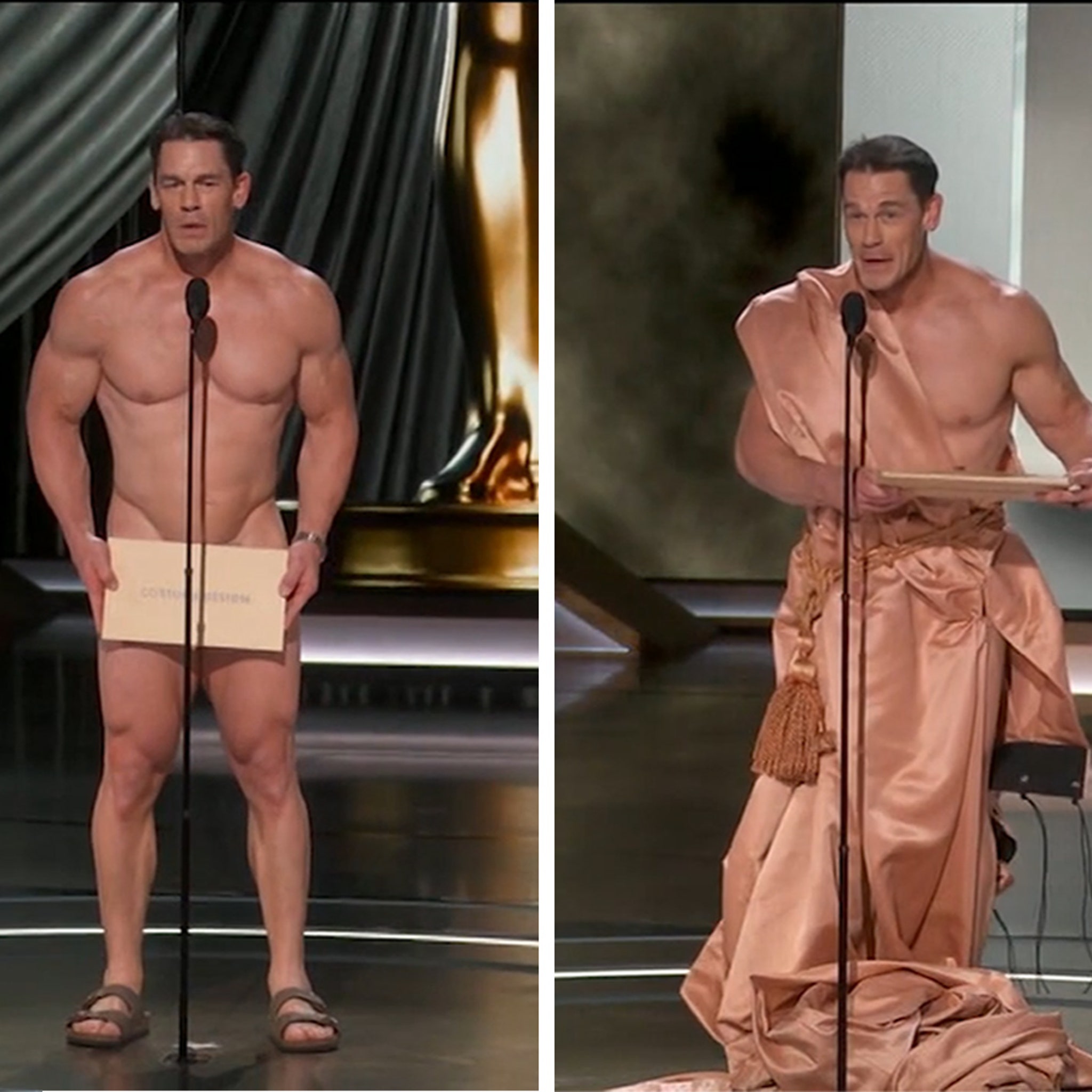 John Cena Undergoes Quick Wardrobe Change After Naked Oscars Moment