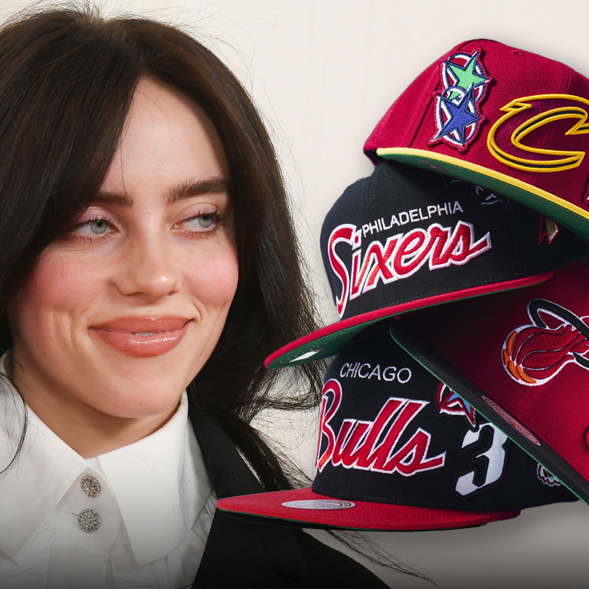 Billie Eilish Dropping Mitchell & Ness NBA Hat Collection with