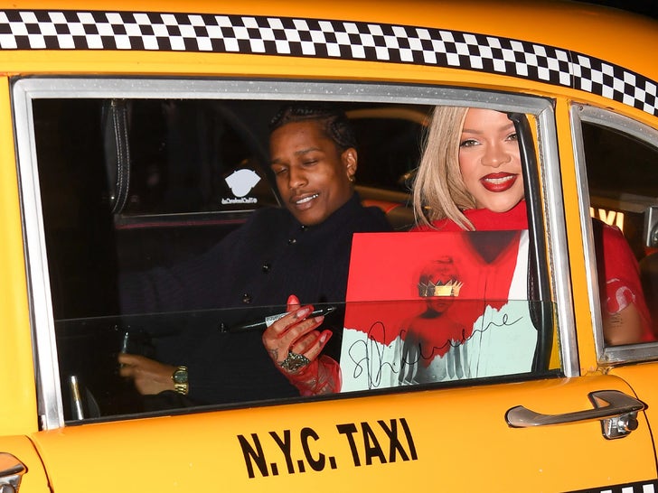Rihanna & A$AP Rocky Board Old-Fashioned NYC Yellow Taxi