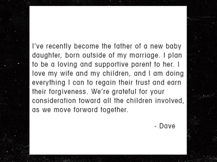 dave grohl insta post about child