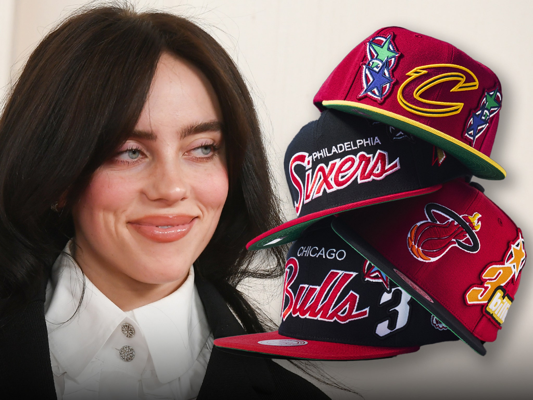 Billie Eilish Dropping Mitchell & Ness NBA Hat Collection with