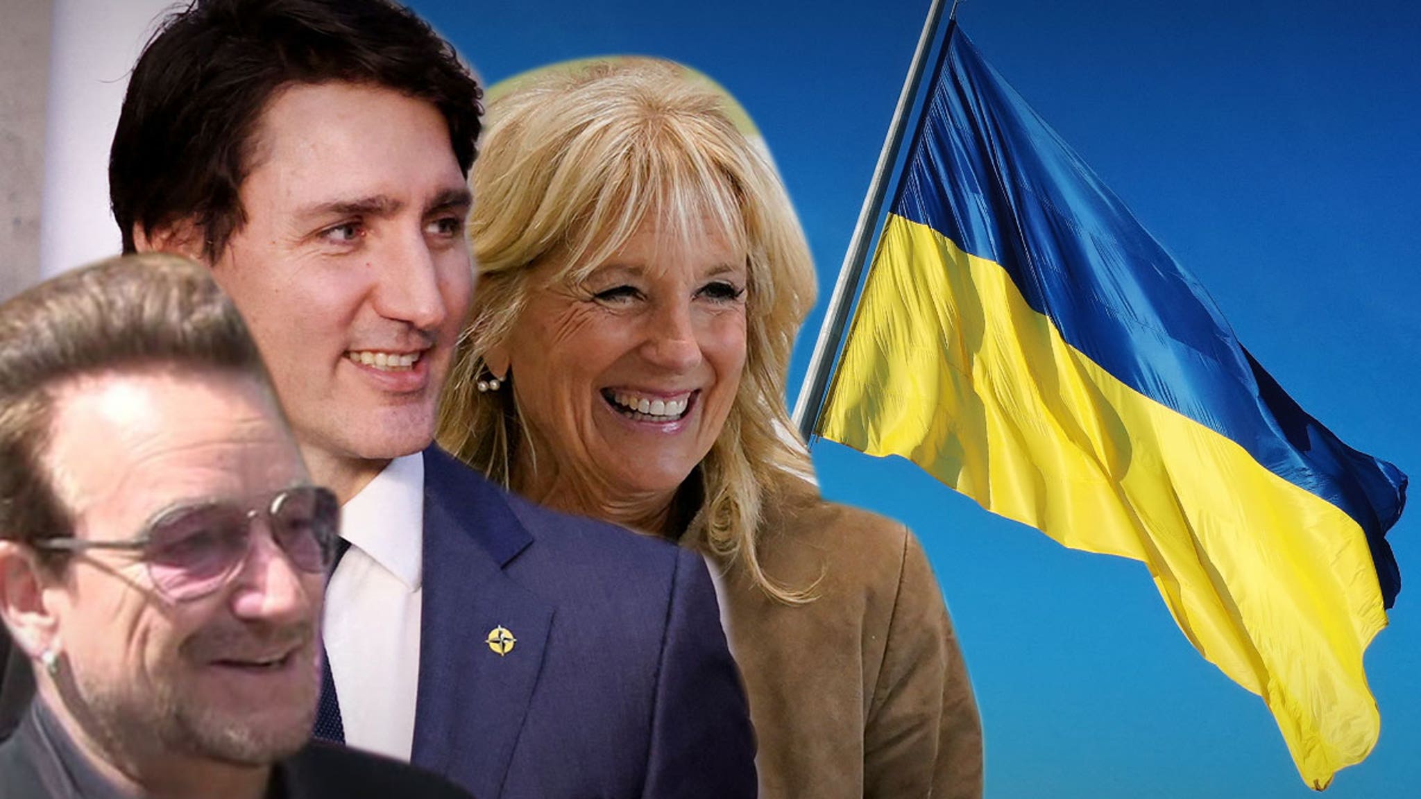 Bono, Jill Biden y Justin Trudeau visitan Ucrania