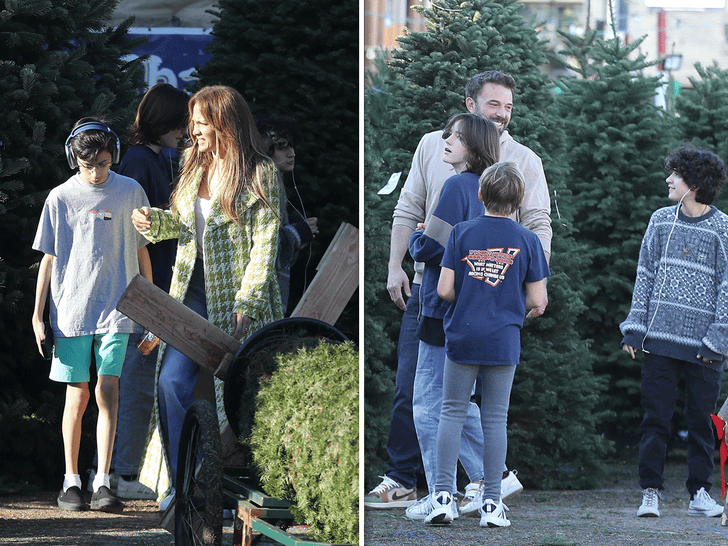 Jennifer Lopez, Ben Affleck Go Christmas Tree Shopping With Kids